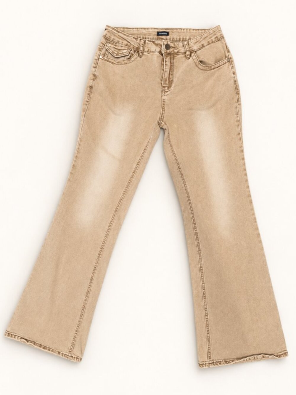 Flamingo Butter Yellow Flare Jeans Size M Stretch Denim